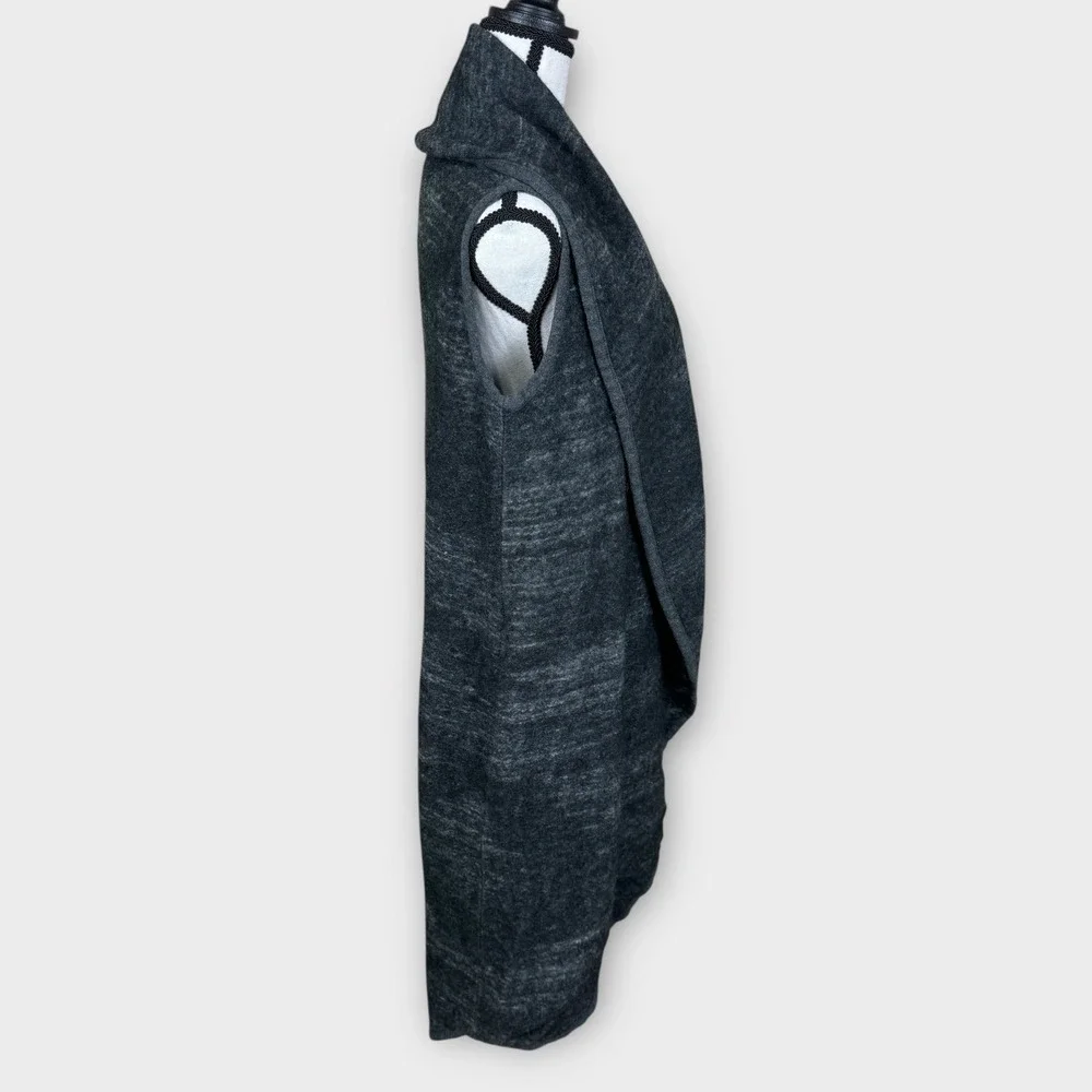 Lucky Brand Wool Blend Sleeveless Draped‎ Sweater Vest Open Cardigan Grey Medium